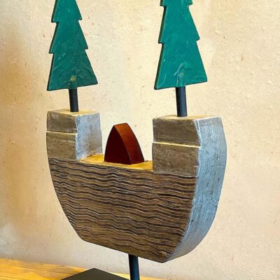 "Navigium" 14”w x 4”d x 18”h.   